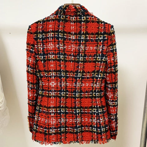 Cordelia Tweed Plaid Blazer