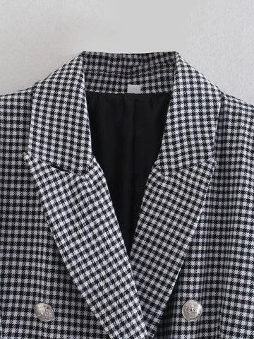 Kirana Plaid Print Blazer