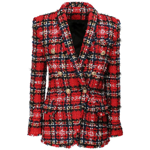 Cordelia Tweed Plaid Blazer