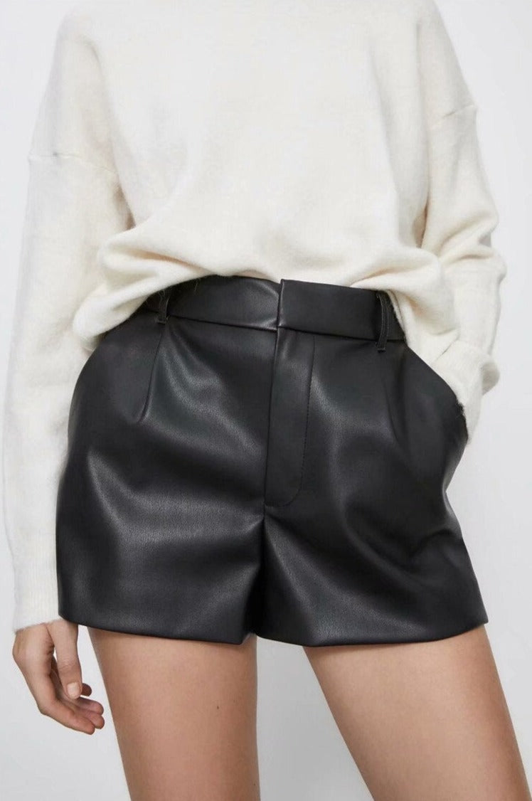 Cassandra Vegan Leather Shorts