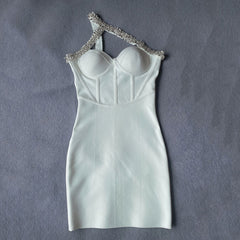 Sonia One Shoulder Rhinestone Bandage Dress