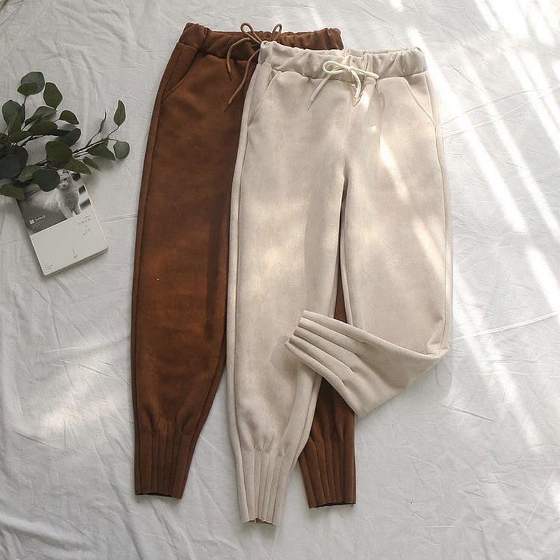 Isa Suede Jogger Pants