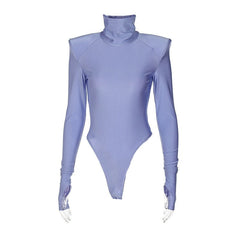 Fayvy Turtleneck Bodysuit with Padded Shoulders