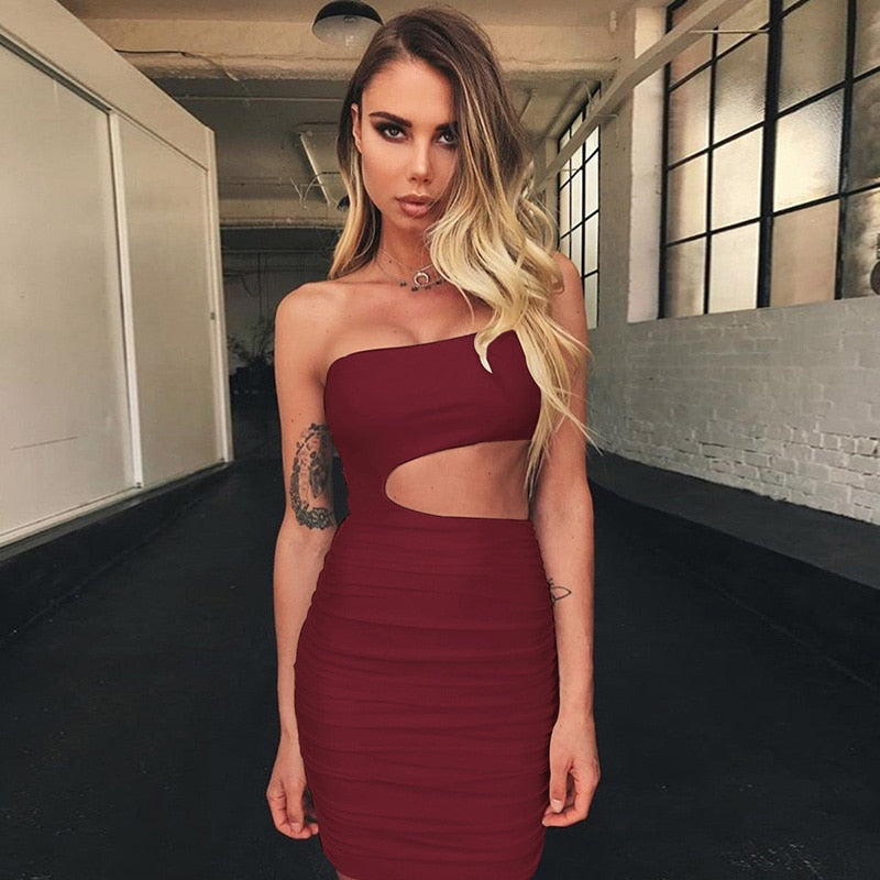 Micaela One Shoulder Bodycon Cut Out Dress