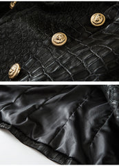 Crocodile Pattern Back Leather Blazer