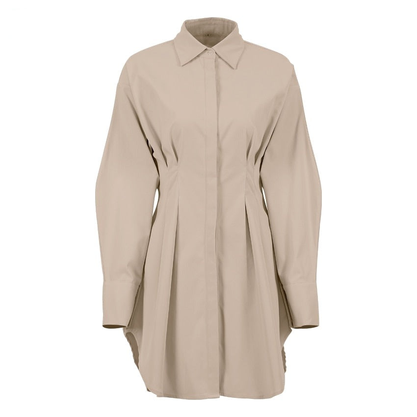 Elletra Pleated Shirt Dress