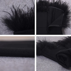 Lessie Strapless Feather Bodycon Dress