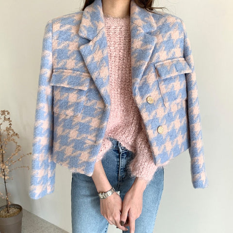 Veste courte à carreaux vintage Avelle