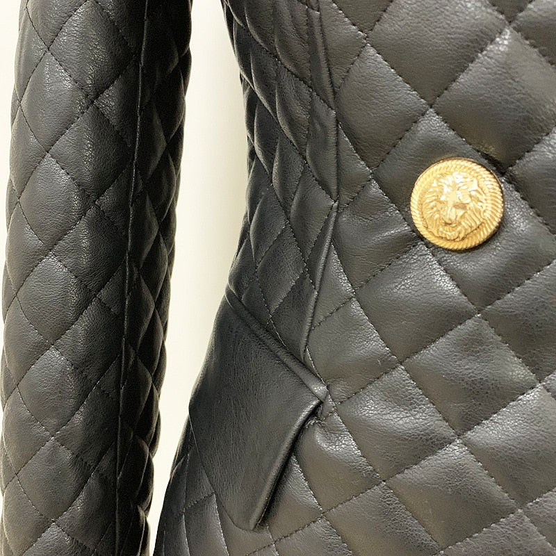 Arlene Quilted Leather Blazer