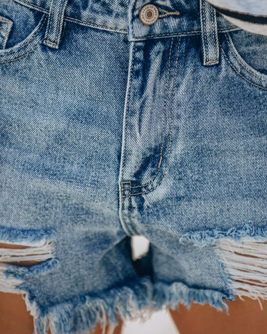 Summa Time – Lockere, abgeschnittene Jeansshorts 