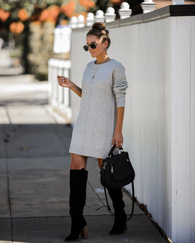 Smoky Mountain Sweater Dress - Grey