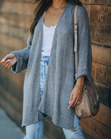 Take It Easy Knit Cardigan - Grey Mint