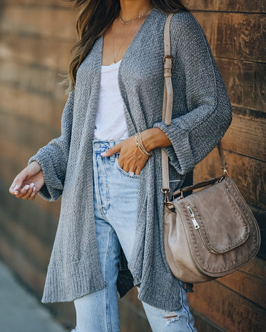 Take It Easy Knit Cardigan - Grey Mint