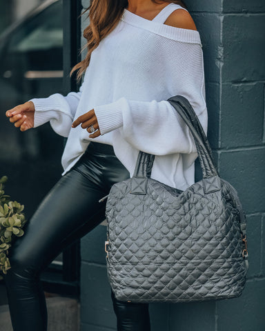 Wanderlust Quilted Weekender Bag - Grey