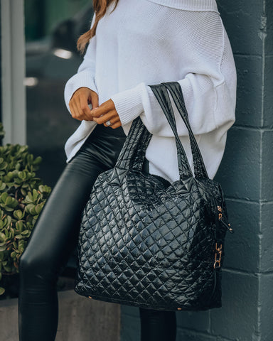 Wanderlust Quilted Weekender Bag - Black