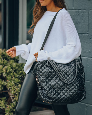 Wanderlust Quilted Weekender Bag - Black