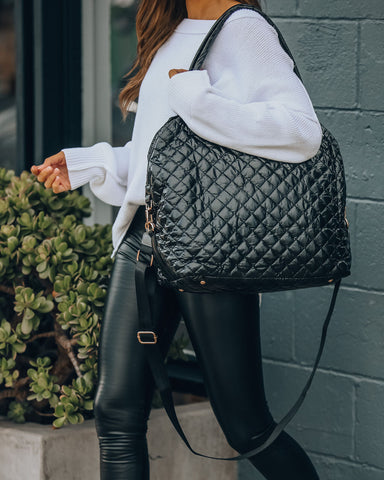 Wanderlust Quilted Weekender Bag - Black