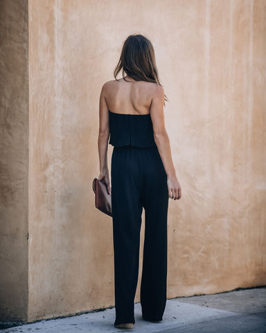 Supreme Strapless Pocketed Jumpsuit - Black