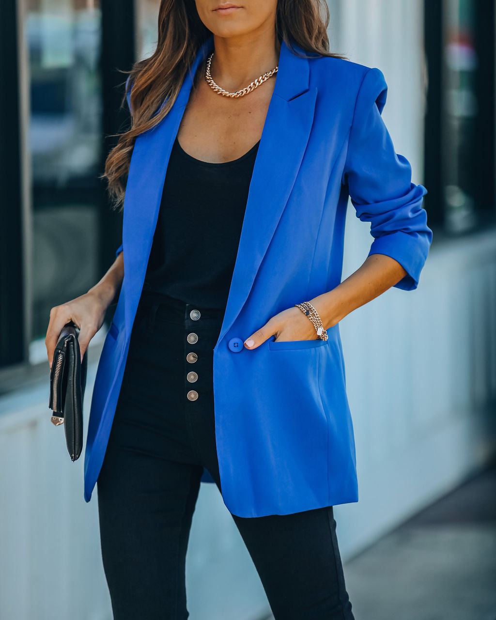 Standards Pocketed Blazer - Cobalt Blue