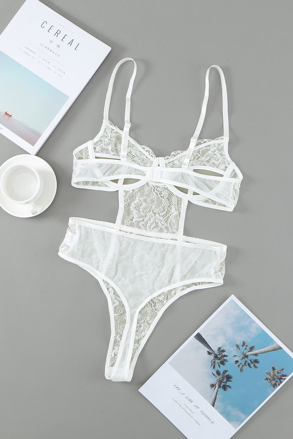 Chic White Lace Teddy Lingerie