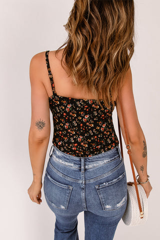 Black Floral Boho Bodysuit