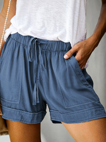 Neue Shorts mit hoher Taille zum Binden 