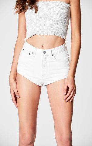 Weiße LENNOX High Rise Hot Shorts