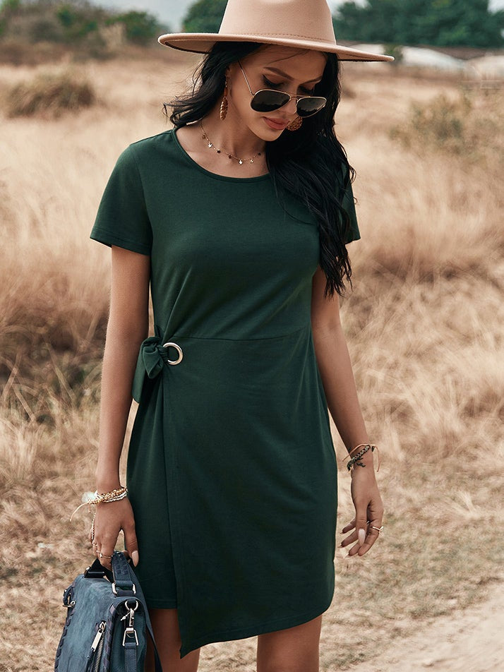 solid color lantern dress