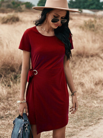 solid color lantern dress