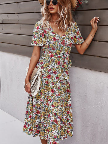 Small floral craft long dress