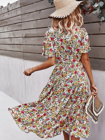 Small floral craft long dress