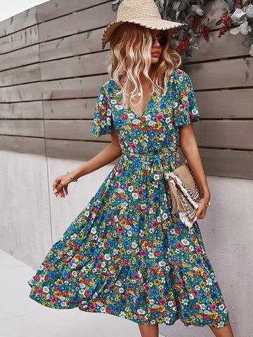 Small floral craft long dress