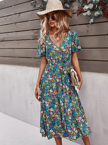 Small floral craft long dress