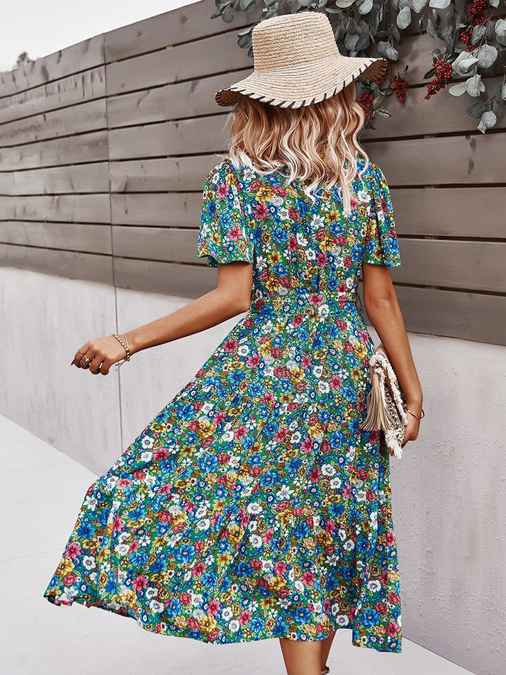 Small floral craft long dress