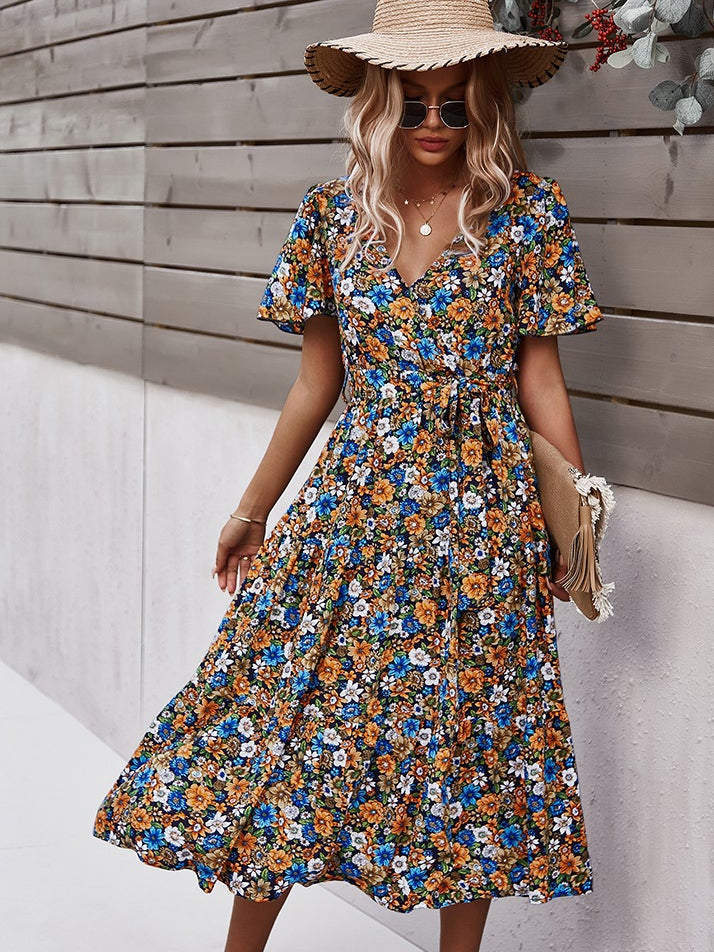 Small floral craft long dress