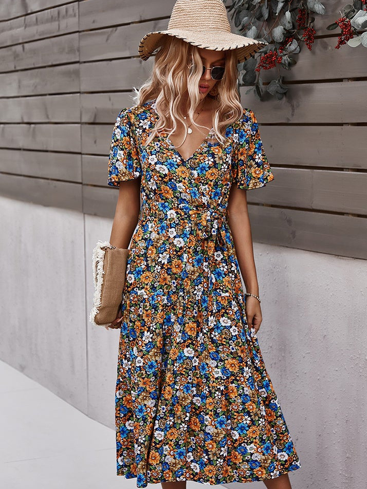 Small floral craft long dress