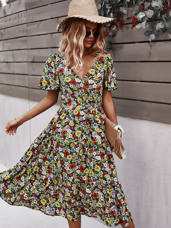 Small floral craft long dress