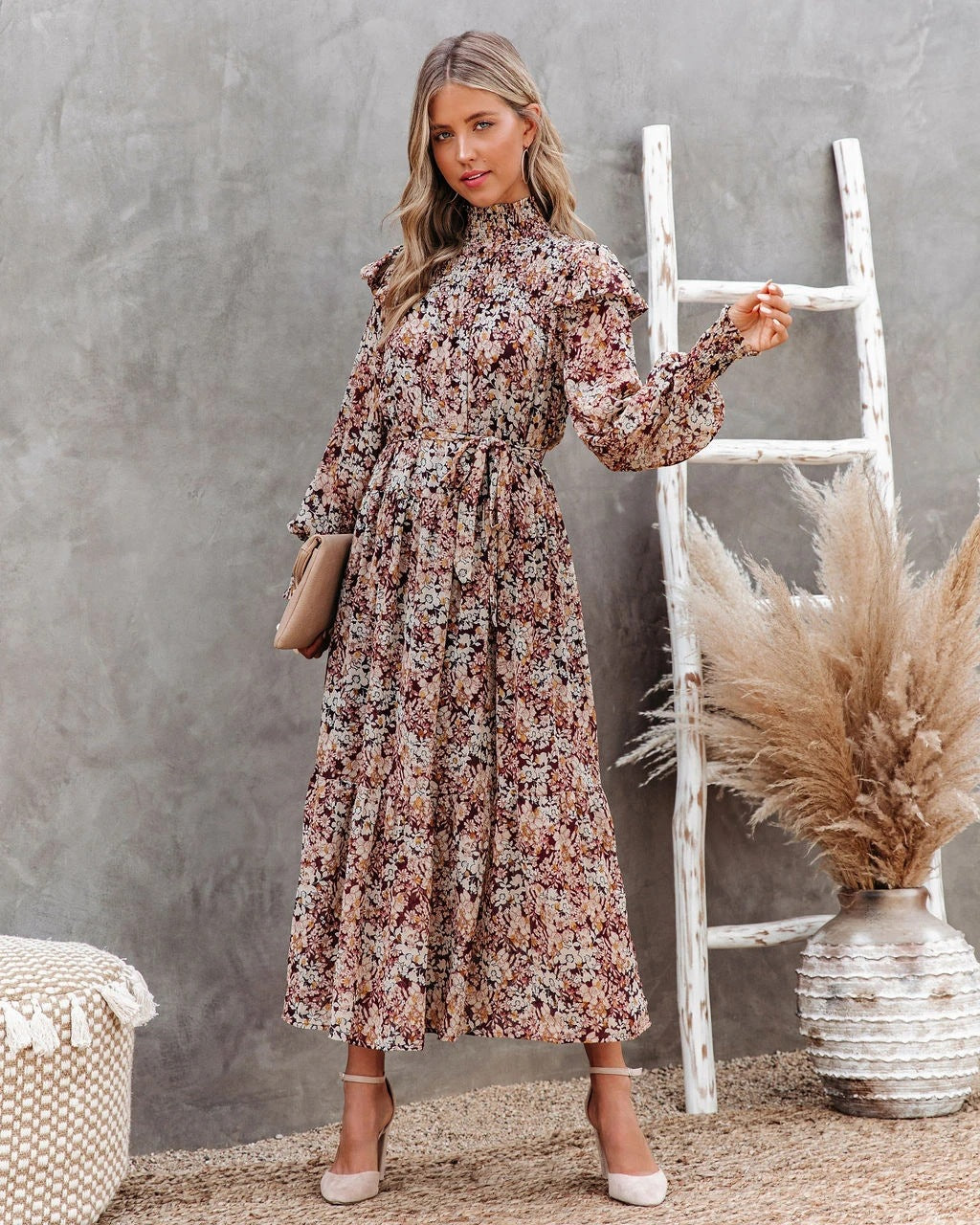 Robe longue dos nu imprimée Swoop 