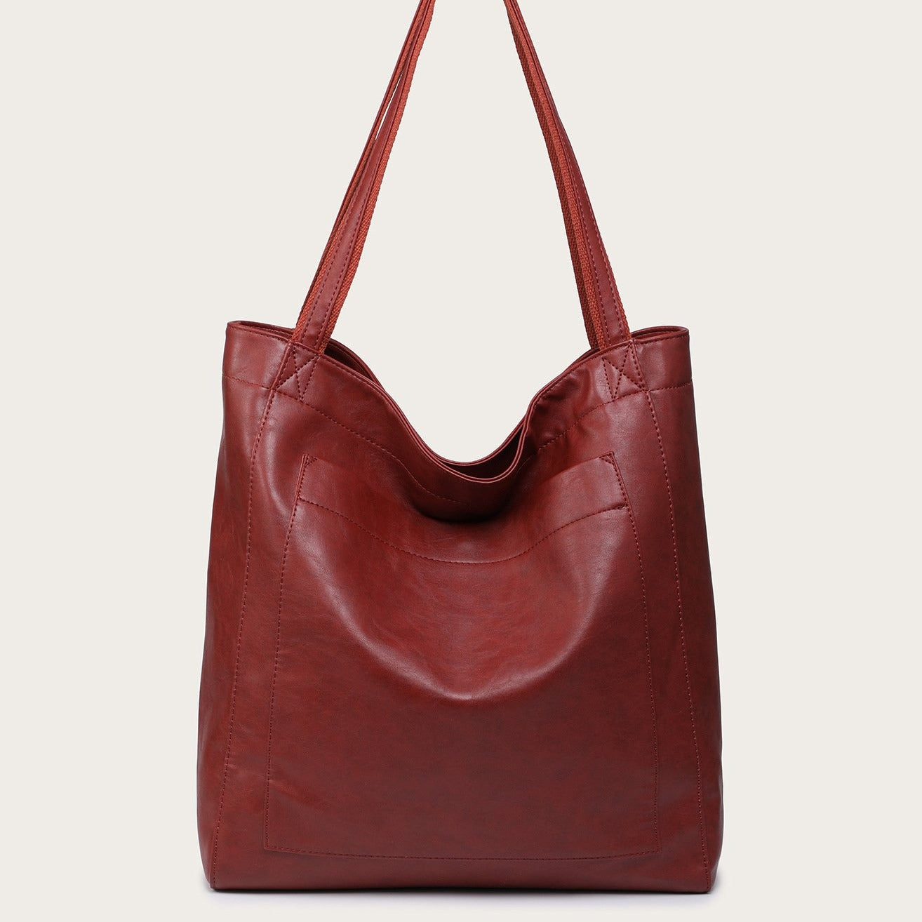 soft leather  with pocket retro oil wax leather large capacity  tote bag