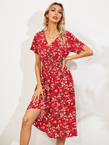 Theodora Floral Ruffle Mini Dress