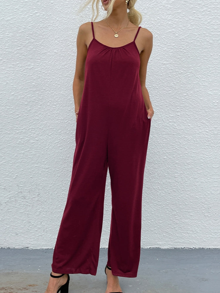 Solid Color Temperament Halter One-piece Suit