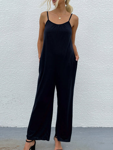 Solid Color Temperament Halter One-piece Suit