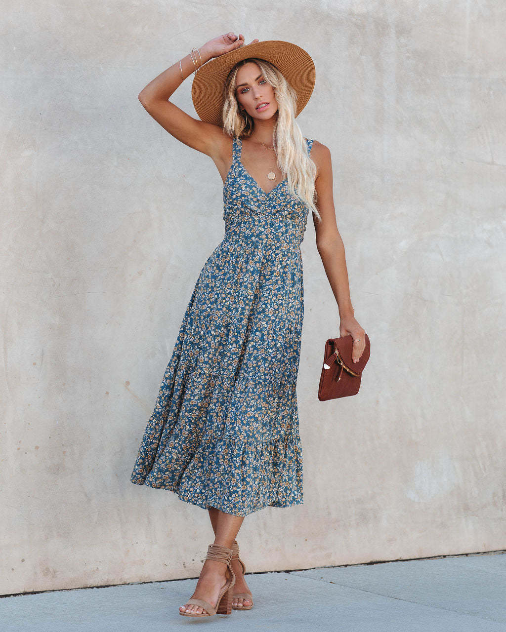 Time Spent Lace Up Paisley Maxi Dress