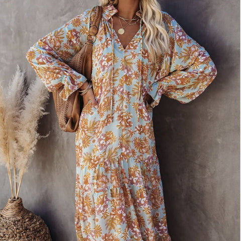 Tricks Boho-Maxikleid mit Schlangenmuster 