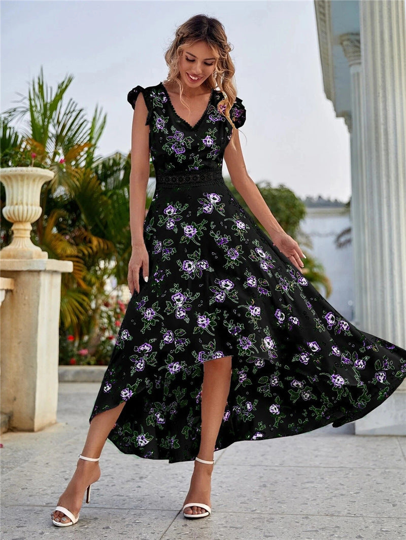 The Way Back Home Floral Ruffle Maxi Dress