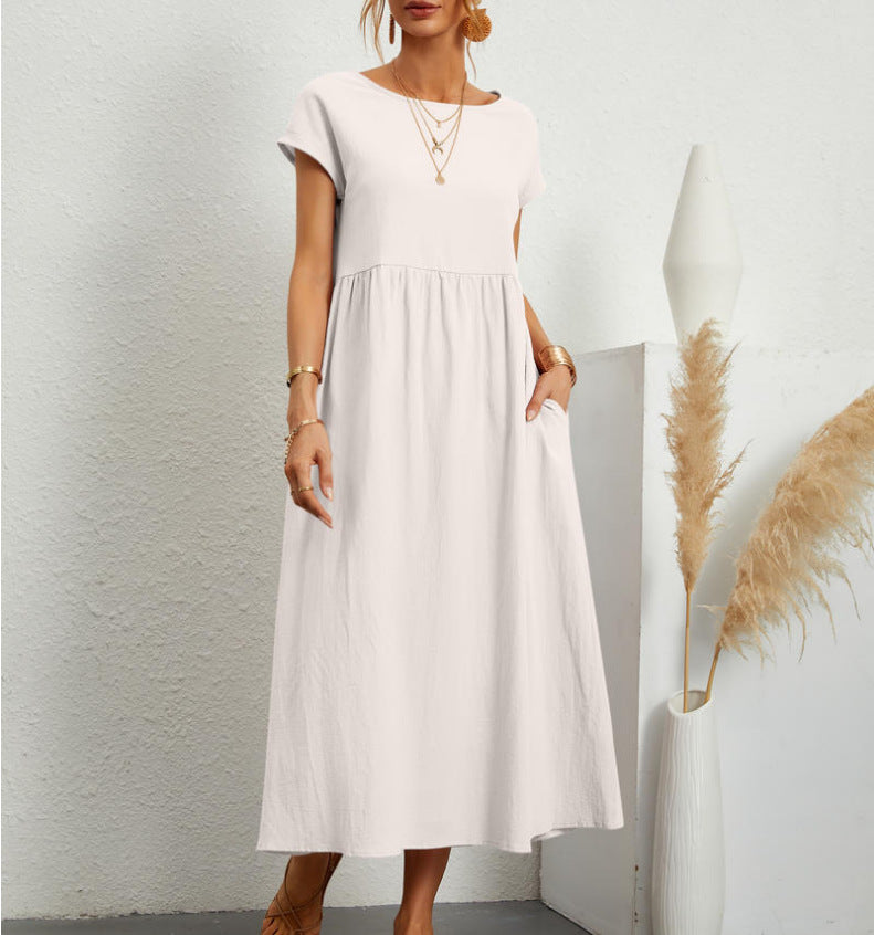 Tipton Cotton Pocketed Button Down Babydoll Dress - White – Orro Shop