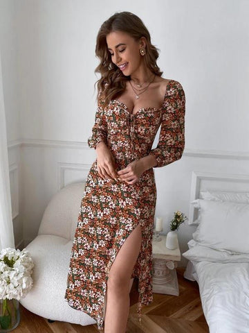 Zolie Smocked Floral Shimmer Maxi Dress