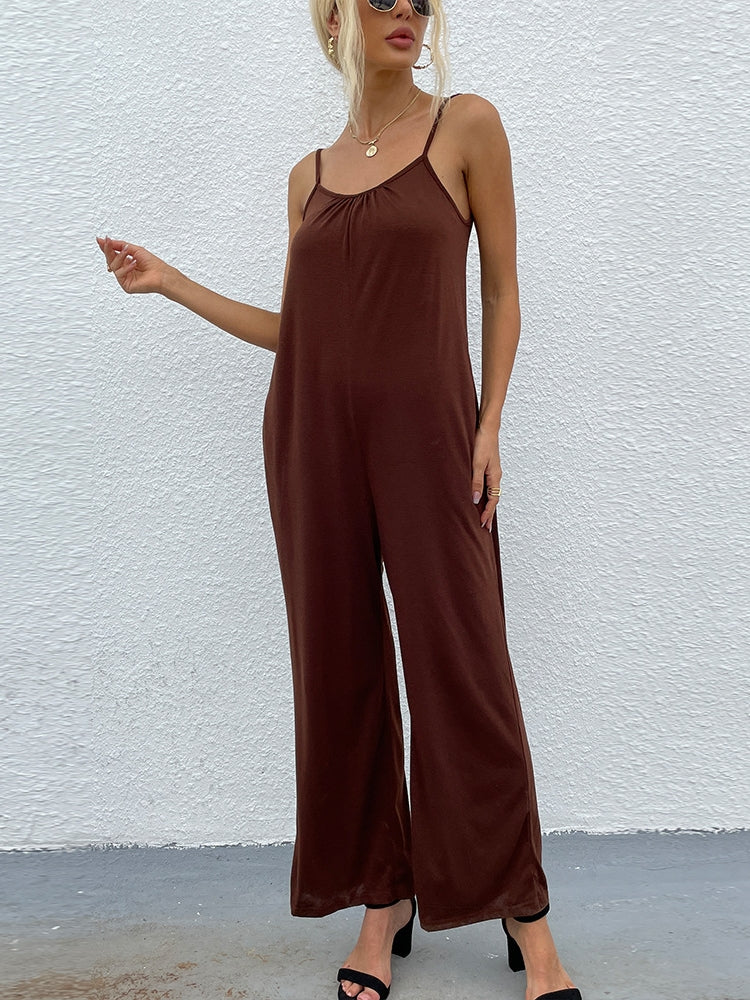 Solid Color Temperament Halter One-piece Suit