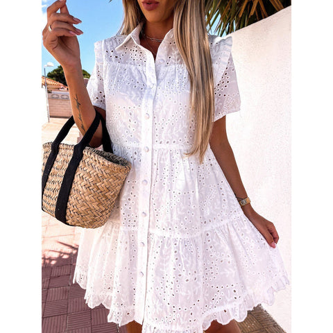 Train Of Thought Button Down Shirt Dress