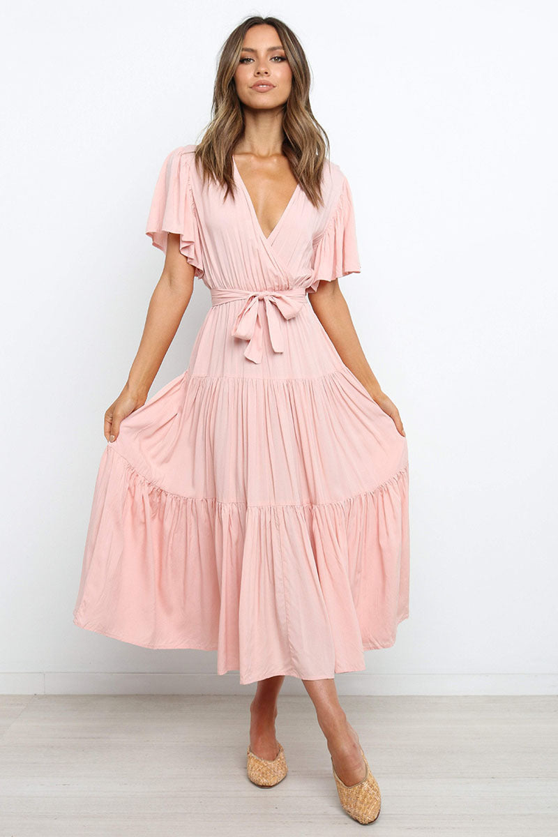 The Two Of Us Tiered Midi Dress